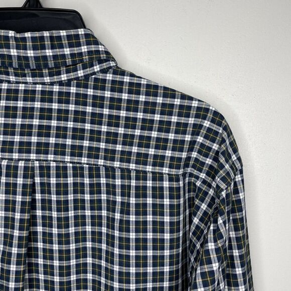 UNIQLO Shirt Mens Medium M Green Tartan Plaid Button Down Cotton Long Sleeve - Picture 4 of 8